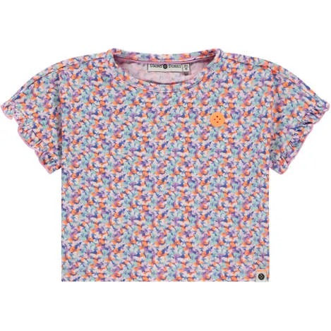 Stains&Stories T-shirt roze met all-over print