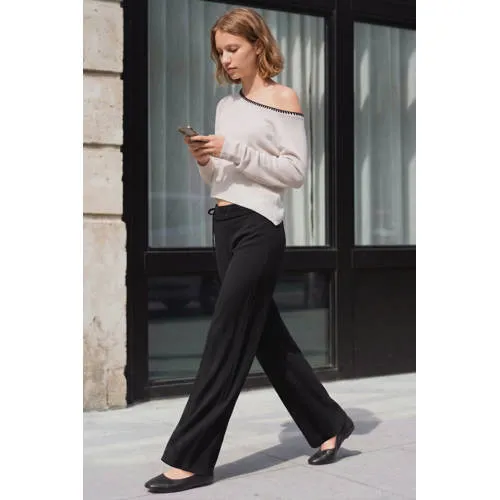 Mango casual broek met strass-steentjes zwart, foto 6