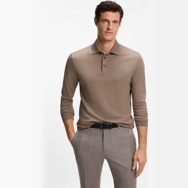Boss Pado regular fit polo met logo - bruin Open Brown