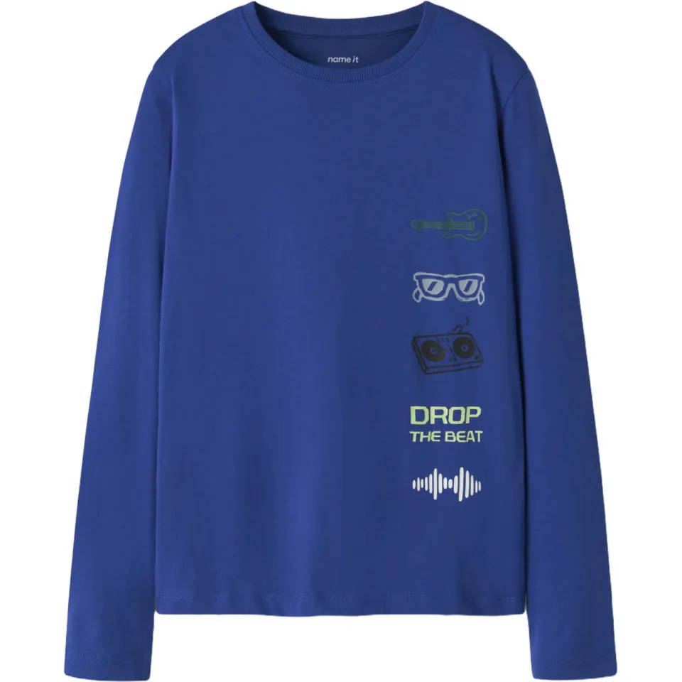 NAME IT longsleeves met tekst set van 3 groen blauw zwart, foto 2