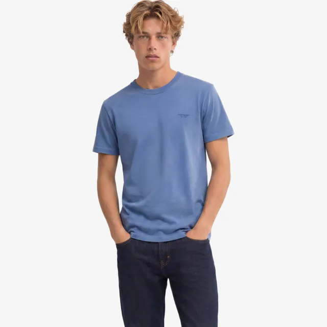 Superdry slim fit gemêleerd T-shirt - blauw Colony Blue/Mid Blue