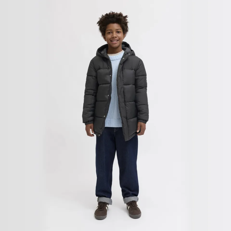 Jack & Jones Junior gewatteerde jas gebreid zwart, foto 4