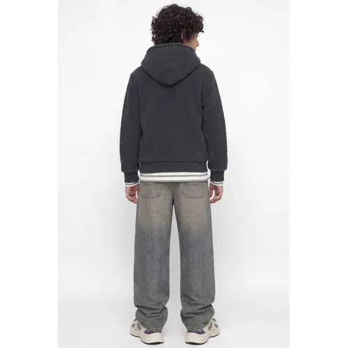Jack & Jones JUNIOR teddy sweater met tekst - antraciet, foto 4