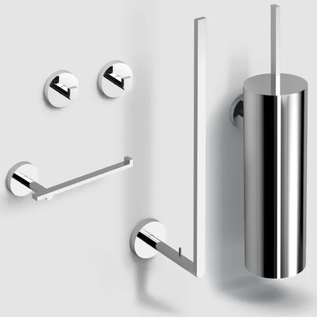Clou Accesoireset Toilet Clou Flat Chroom