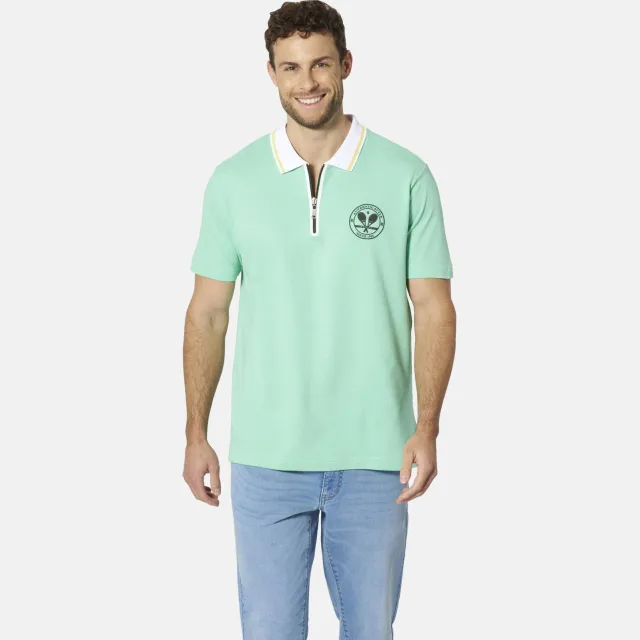 Babista regular fit polo Plus Size met print - mintgroen