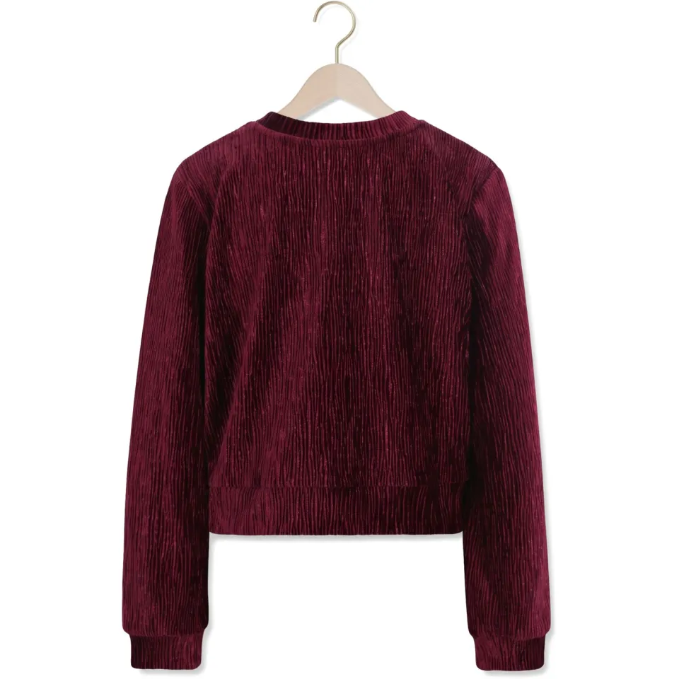 LOOXS little fluwelen rechtvallende sweater - donkerrood, foto 6