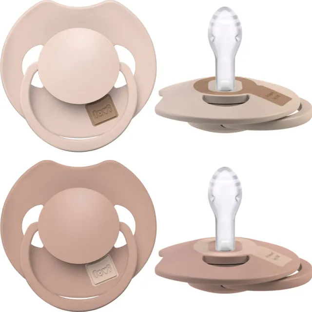 Difrax LOVI Prime fopspeen 0-6 maanden beige & bruin