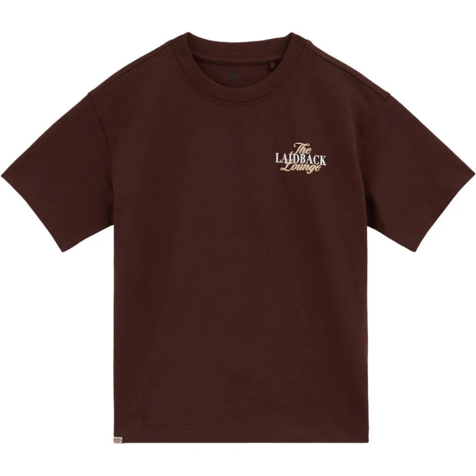 WE Fashion T-shirt met backprint donkerbruin, foto 2