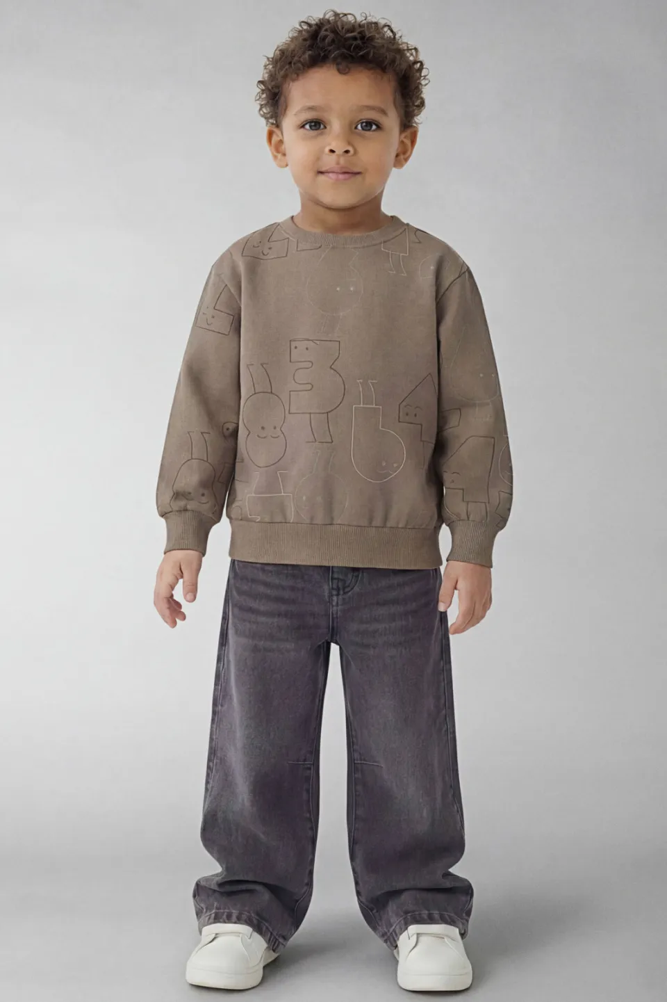 NAME IT MINI sweater met print - bruin, foto 4