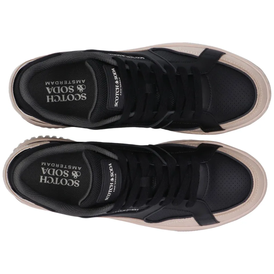 Scotch & Soda leren sneaker met meerkleurige accenten zwart, foto 3