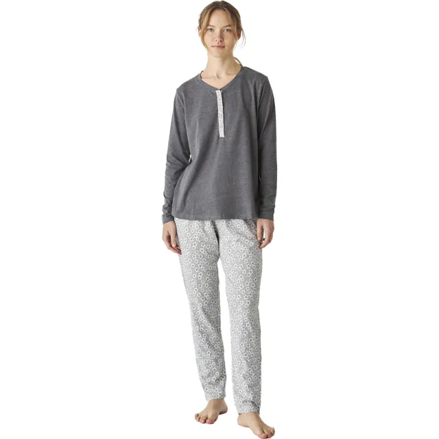 J&J Brothers JJBEP1801 pyjamaset bordeaux Grijs