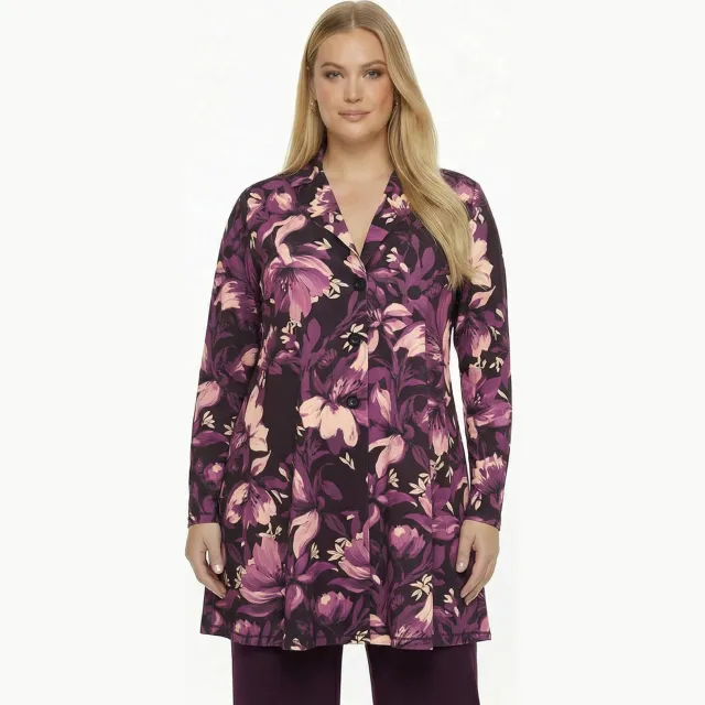 Yoek blazer Plus Size - paars