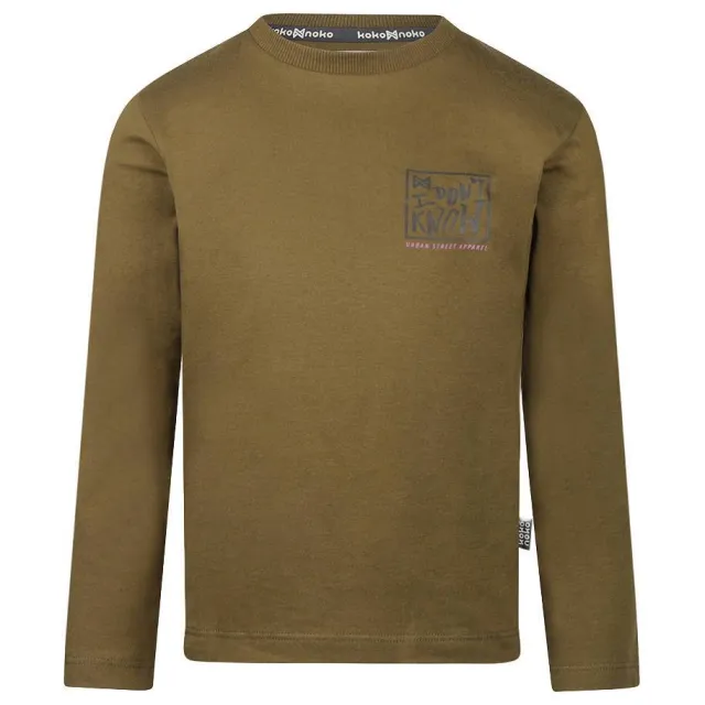 Koko Noko rechtvallende longsleeve olijfgroen, foto 2