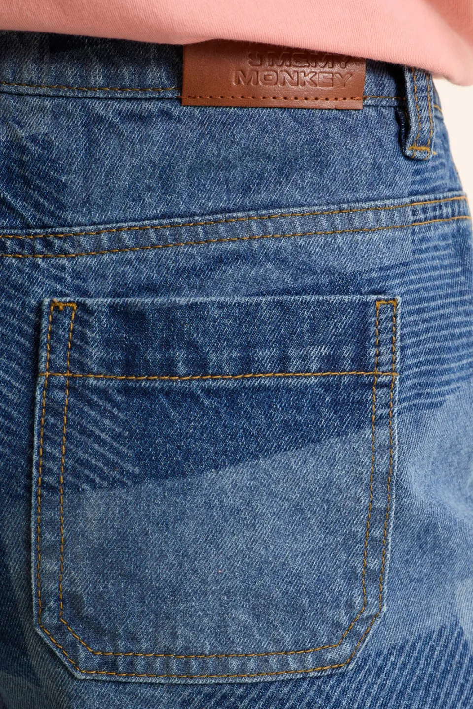 Me & My Monkey denim patchwork short Jill blauw, foto 6