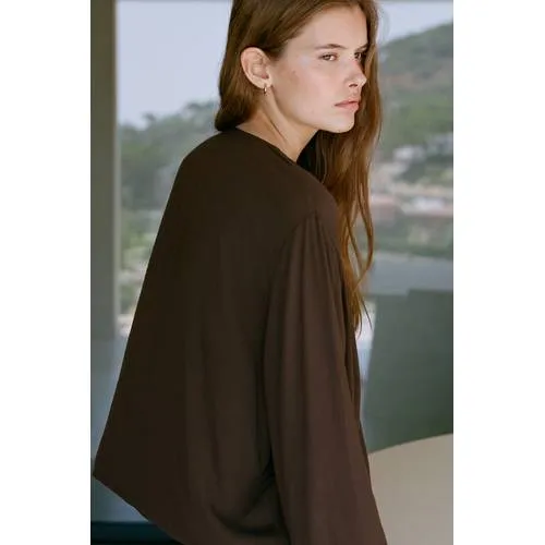 Mango blousetop met pailletten bruin, foto 6
