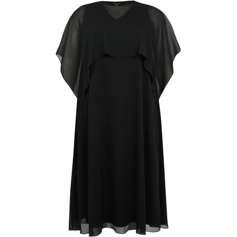 Yoek Chiffon maxi-jurk zwart, foto 3