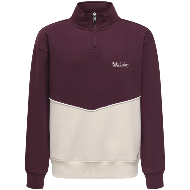 Only & Sons JUNIOR sweater - donkerrood Donkerrood/ecru