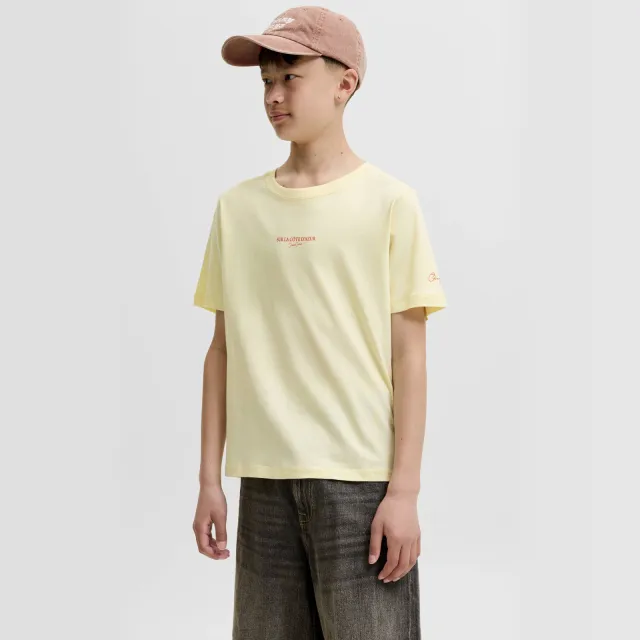 Jack & Jones t-shirt met backprint lichtgeel