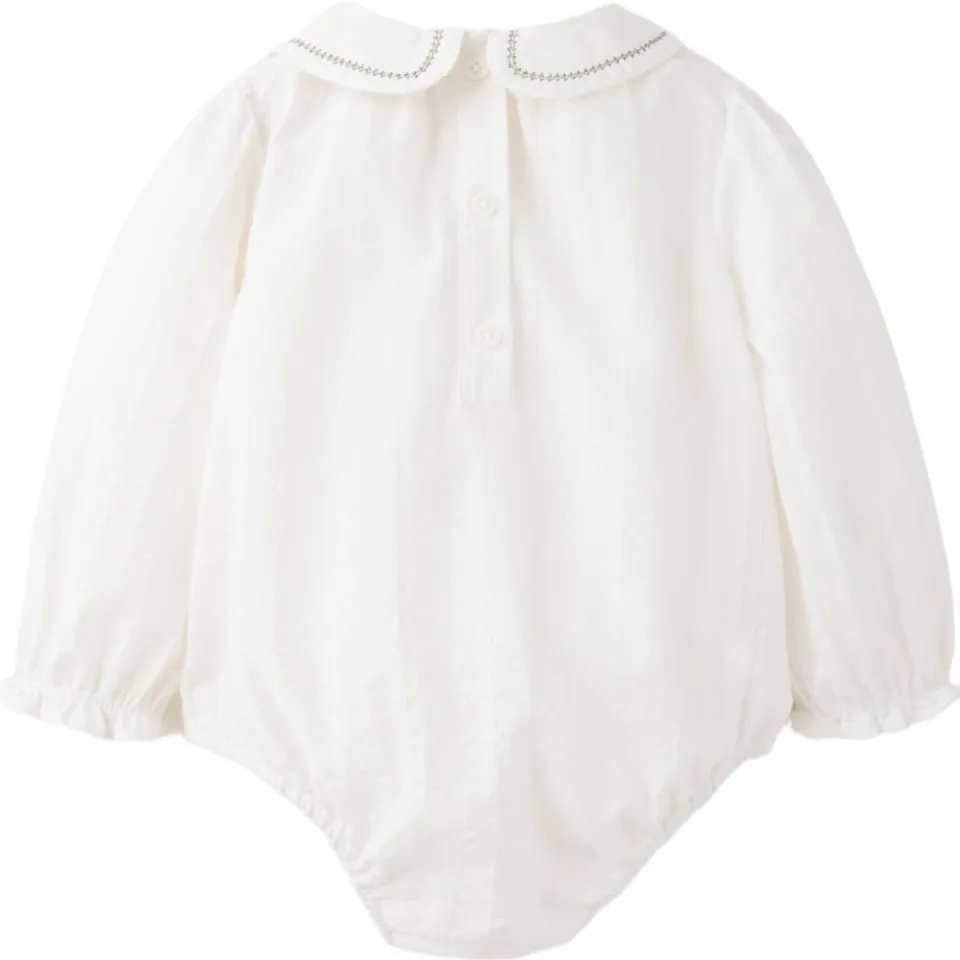 Mango Kids katoenen romper - naturel wit, foto 2