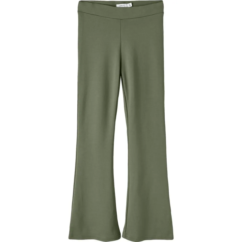 NAME IT high waist flared broek NKFFRIKKALI groen Deep Lichen Green