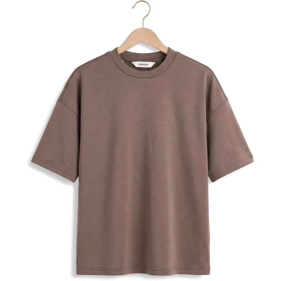 SELECTED WOMEN Slfoversized Tenny Tee t-shirt bruin, foto 3