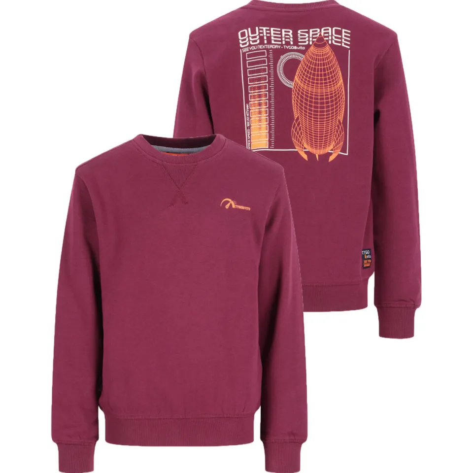 TYGO & vito sweater met backprint - donkerrood, foto 4