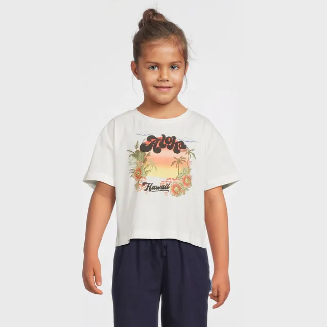 Me & My Monkey boxy T-shirt met print wit