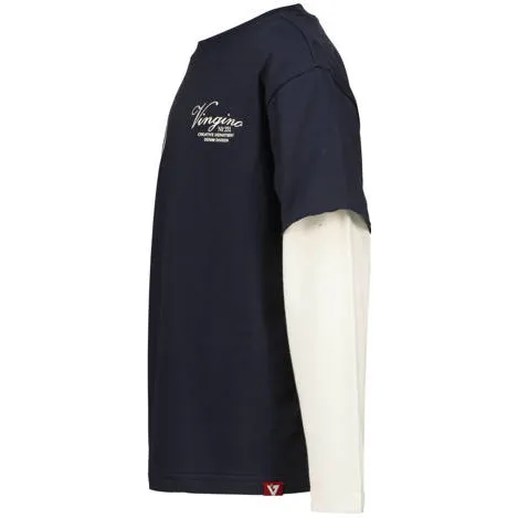 Vingino longsleeve met print donkerblauw donkerblauw/wit, foto 3
