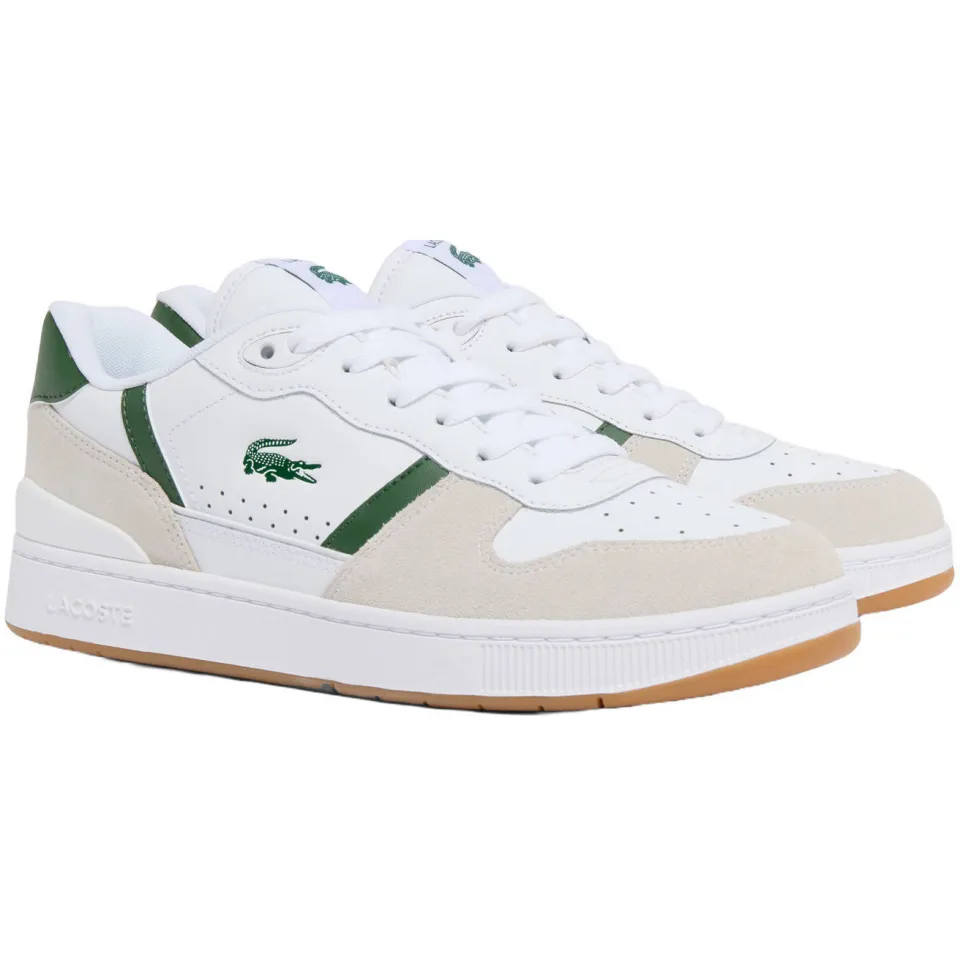 Lacoste T-Clip Set leren sneakers - wit/groen, foto 5