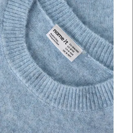 NAME IT KIDS trui met wol - lichtblauw Meisjes Polyester Ronde hals Effen, foto 3