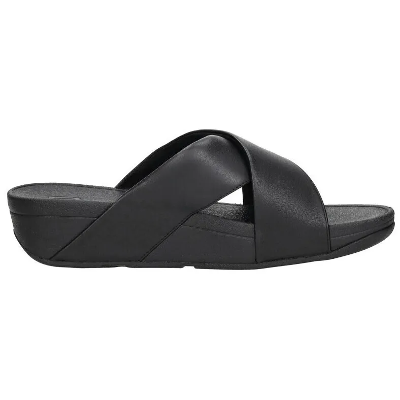 FitFlop Lulu Leather Cross Slides zwart, foto 2