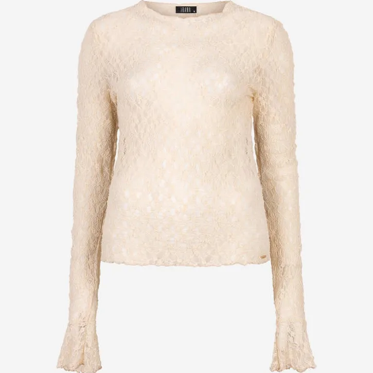 Ibana Taola kanten top beige, foto 2