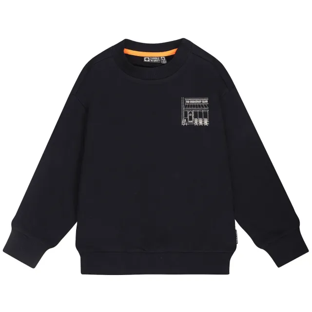 Tumble 'n Dry sweater met backprint - donkerblauw