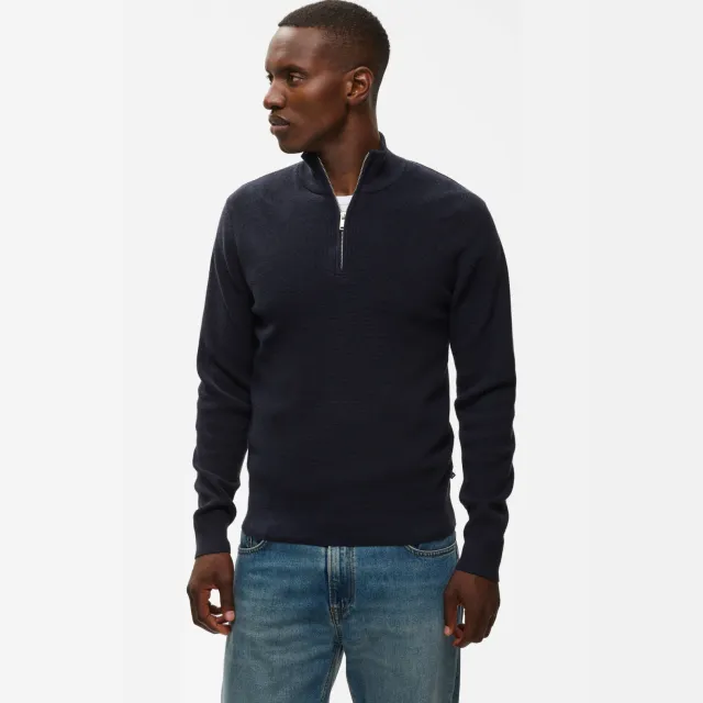 Matinique regular fit gebreide trui - donkerblauw