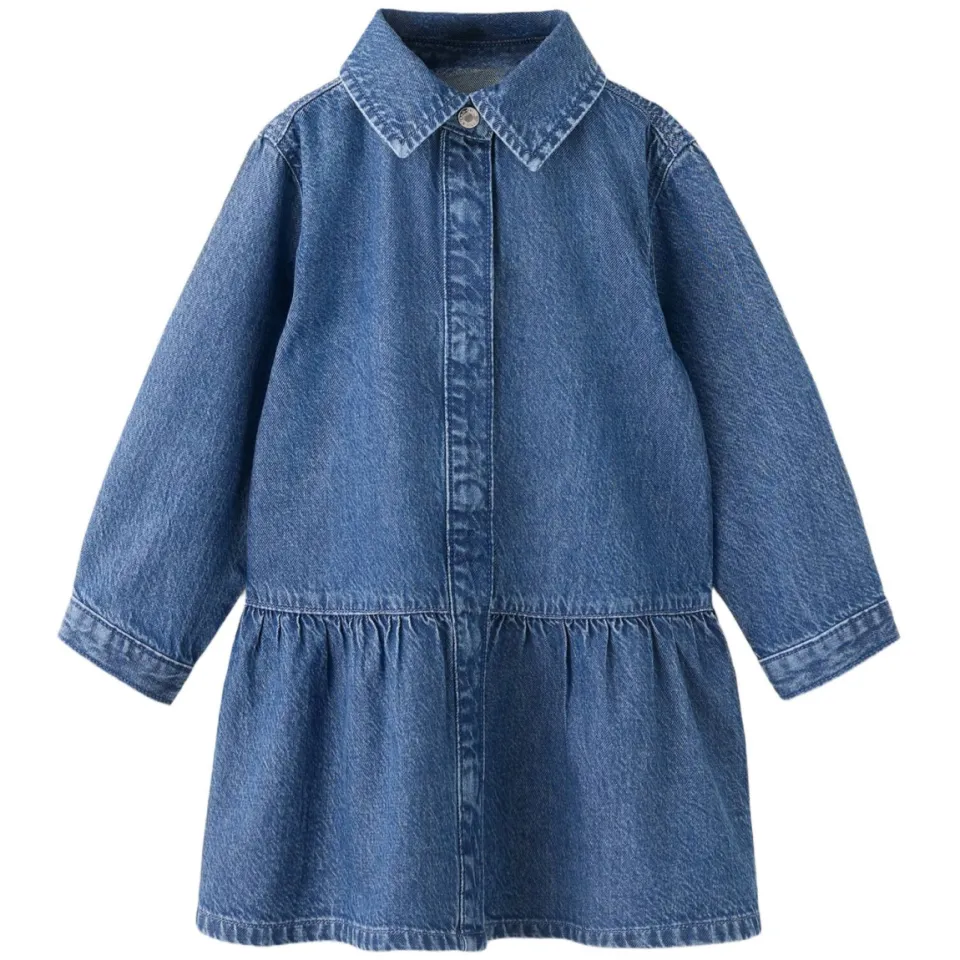Mango Kids korte A-lijn spijkerjurk - changeant blauw, foto 2
