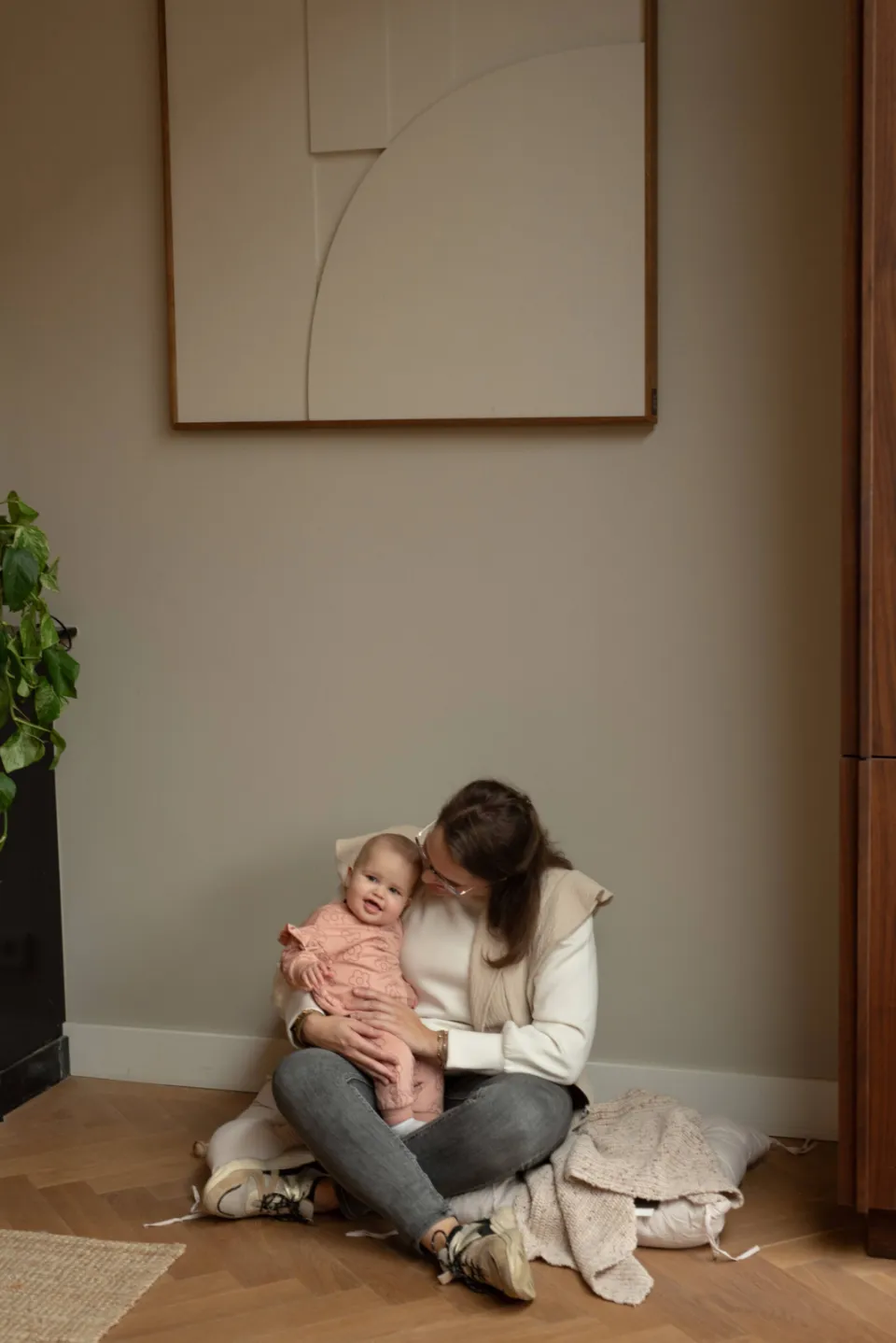 Dirkje gebloemde set met ruches - roze (set van 2)