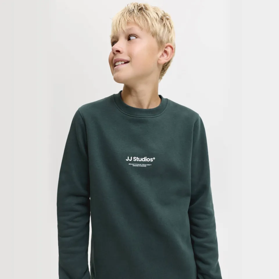 Jack & Jones JUNIOR sweater met tekst - donkergroen, foto 4