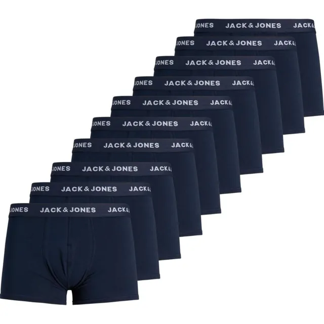 Jack & Jones Solid Trunk Boxershorts Heren (10-pack) navy - wit