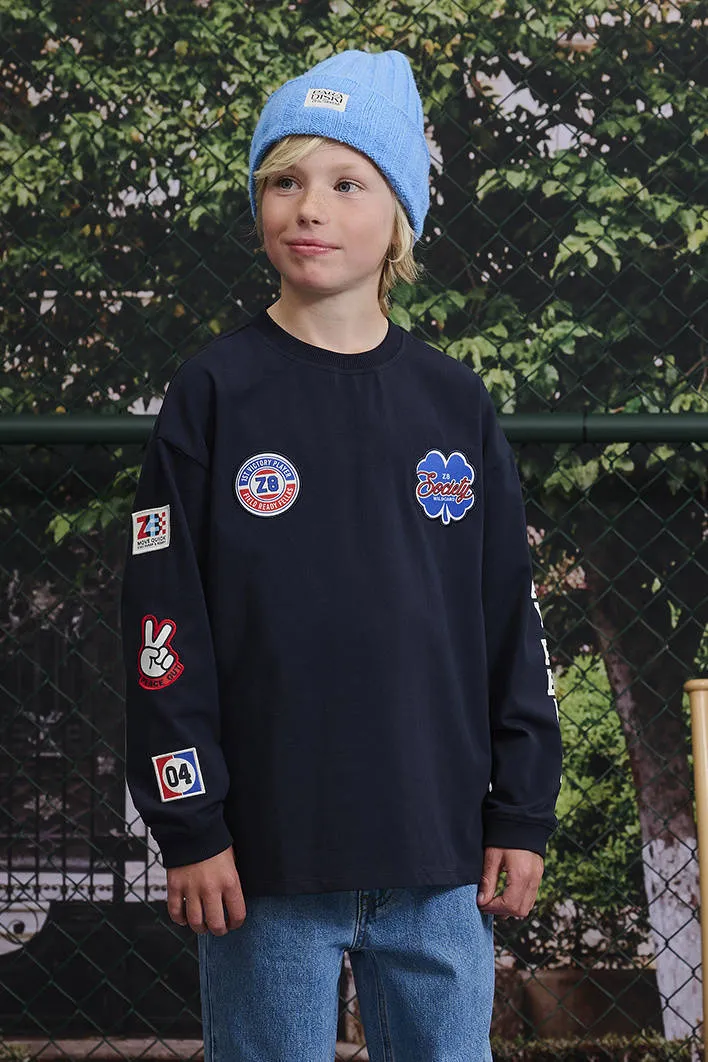 Z8 kids longsleeve Mathis marineblauw