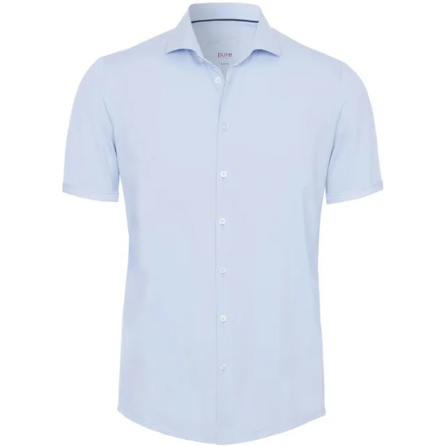 Pure Functional jersey overhemd lichtblauw