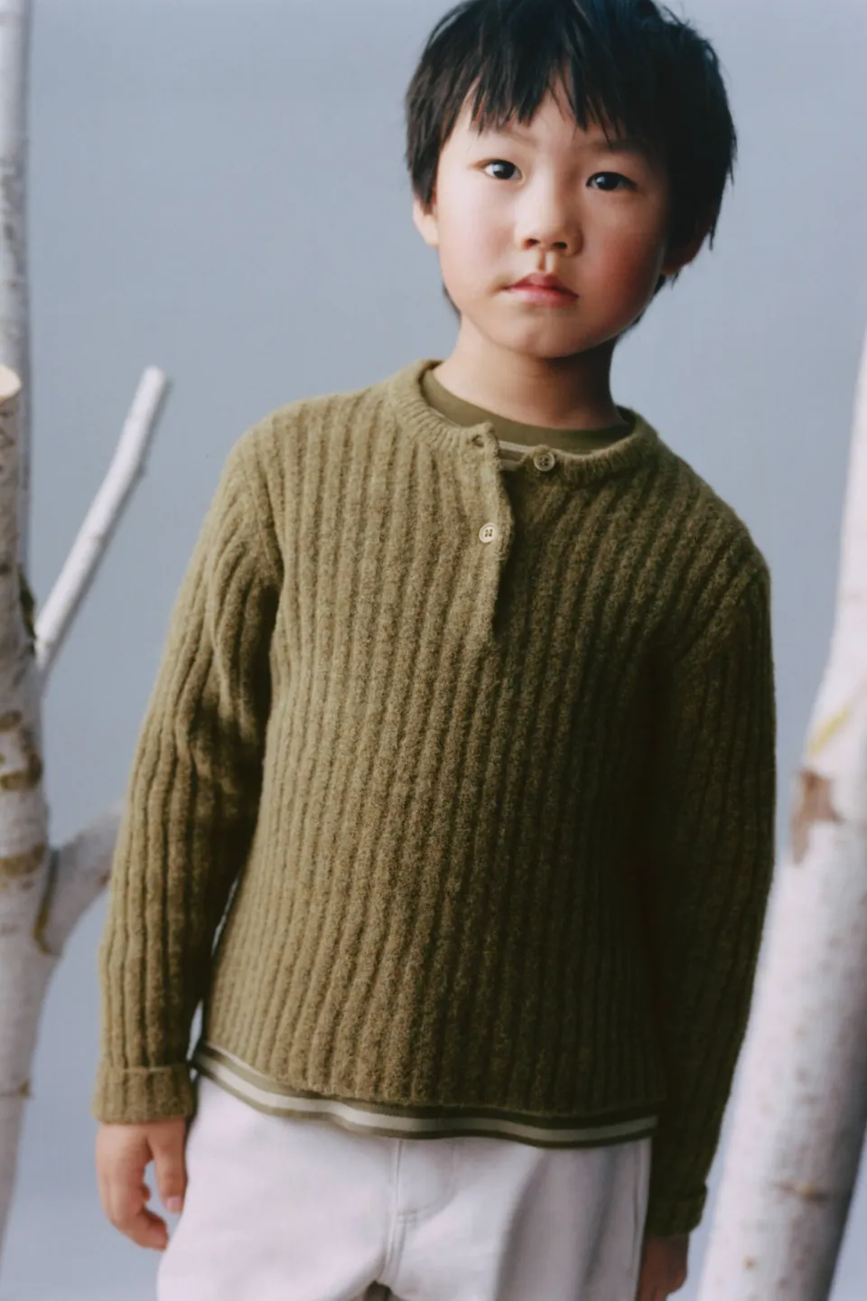 Mango Kids gebreide trui - beige/kaki beige - kaki