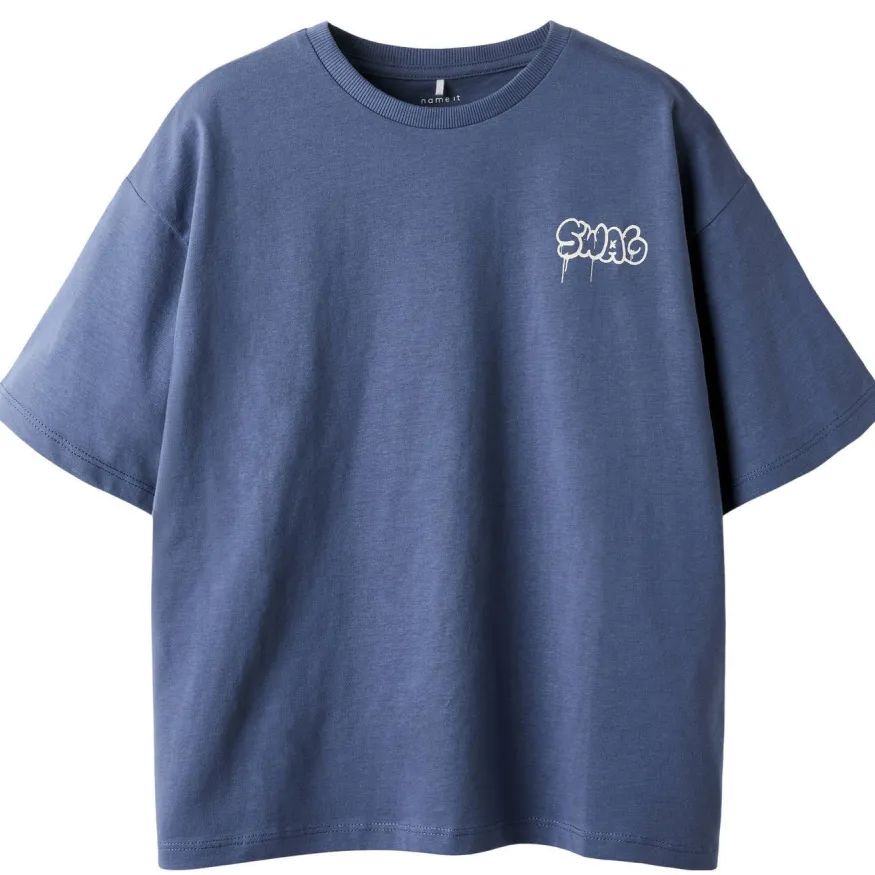 NAME IT KIDS t-shirt met backprint blauw, foto 2