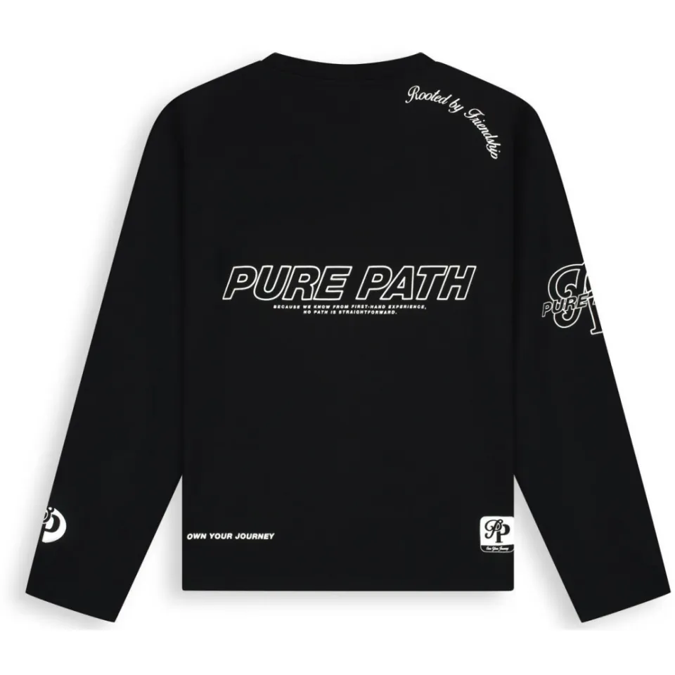 Pure Path boxy longsleeve met backprint - zwart, foto 3