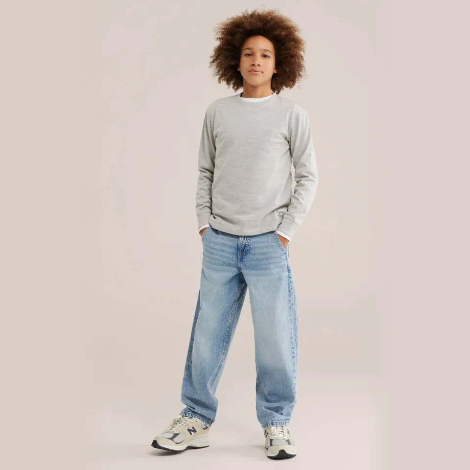 WE Fashion longsleeve lichtgrijs lichtgrijs melange