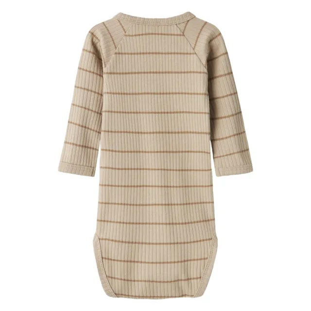 Lil' Atelier BABY romper NBMKAIL lichtgrijs Beige