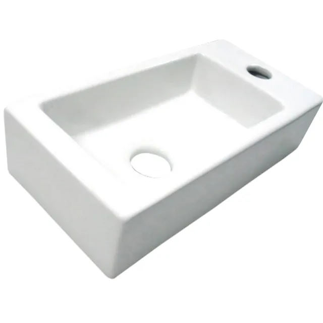 Best Design Fontein Best Design Farnetta 37x18x9cm Kraangat Rechts Mat Wit