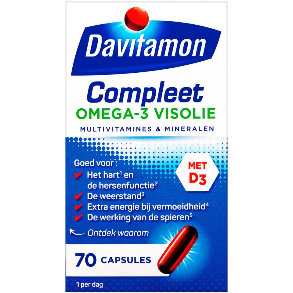 Davitamon Compleet Omega-3 Visolie capsules - 70 stuks, foto 6