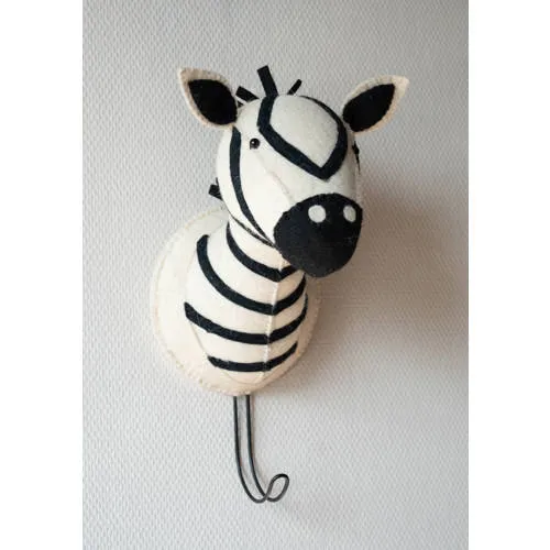 Kidsdepot wandhaak Zebra wit zwart, foto 3