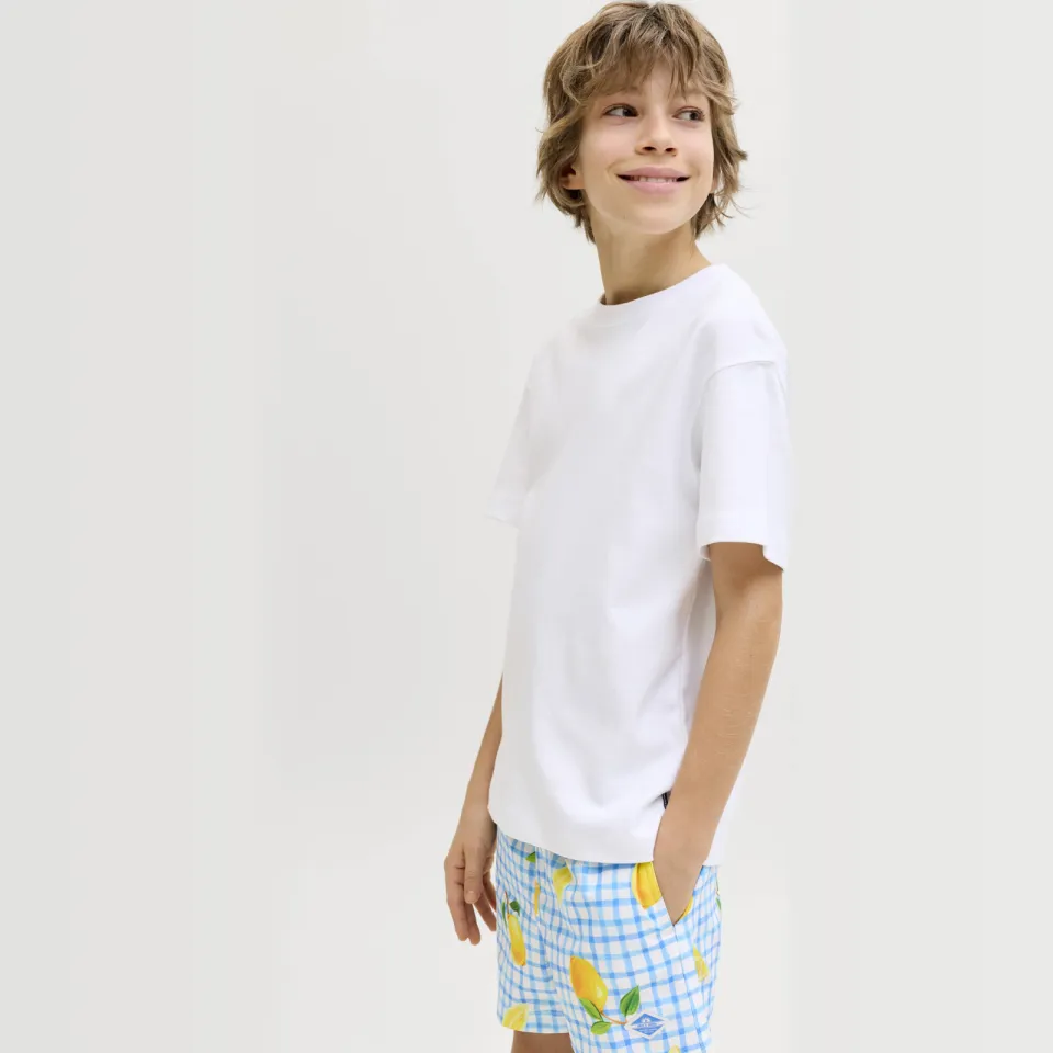 Jack & Jones JUNIOR zwemshort lichtblauw/geel/wit, foto 3