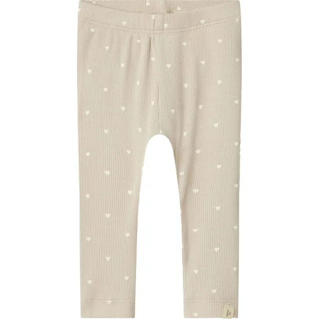 Lil' Atelier BABY legging met hartjes beige, foto 2